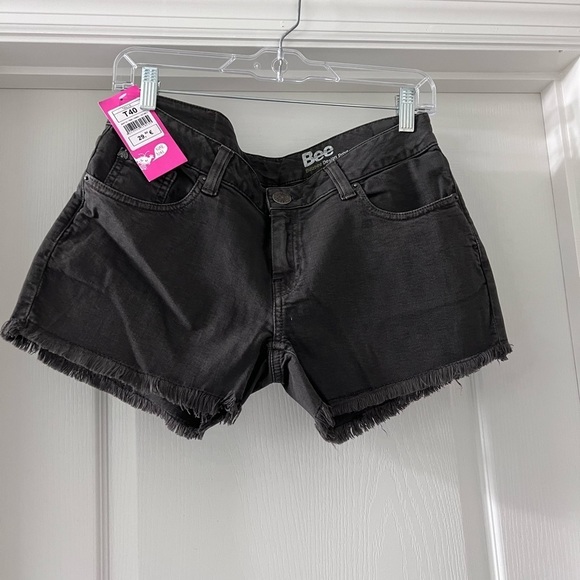 Bizzbee Charcoal Cut-off Denim Shorts - Picture 1 of 1